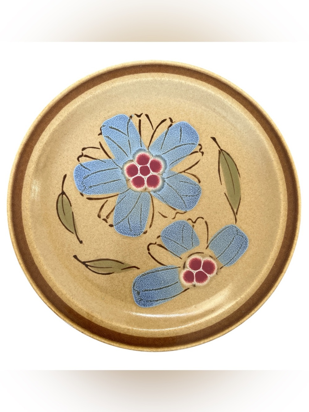 Hearthside Stoneware Dinner Plate - Rose of Sharon Hand Painted